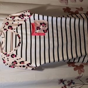 Women's stripe and leopard shirt
